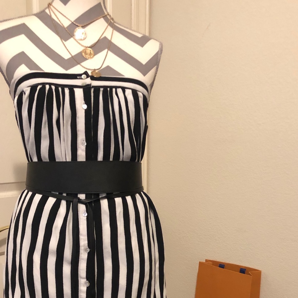 Zebra striped strapless dress/skirt